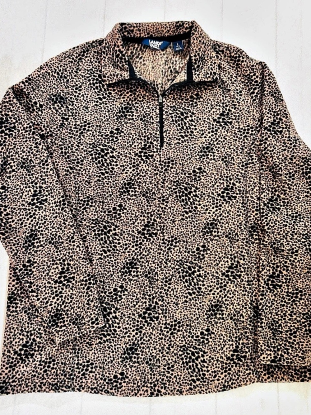 Lands' End Anyweather Fleece Quarter Zip Pullover Sz Large